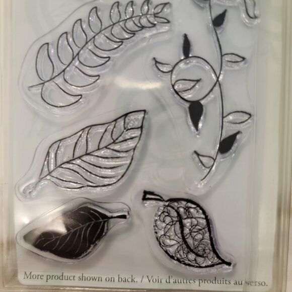 GRAPHIC FLOWERS AND LEAVES Clear Cling Stamps Lot of 2 Pkgs - 3 Sheets - Picture 12 of 12